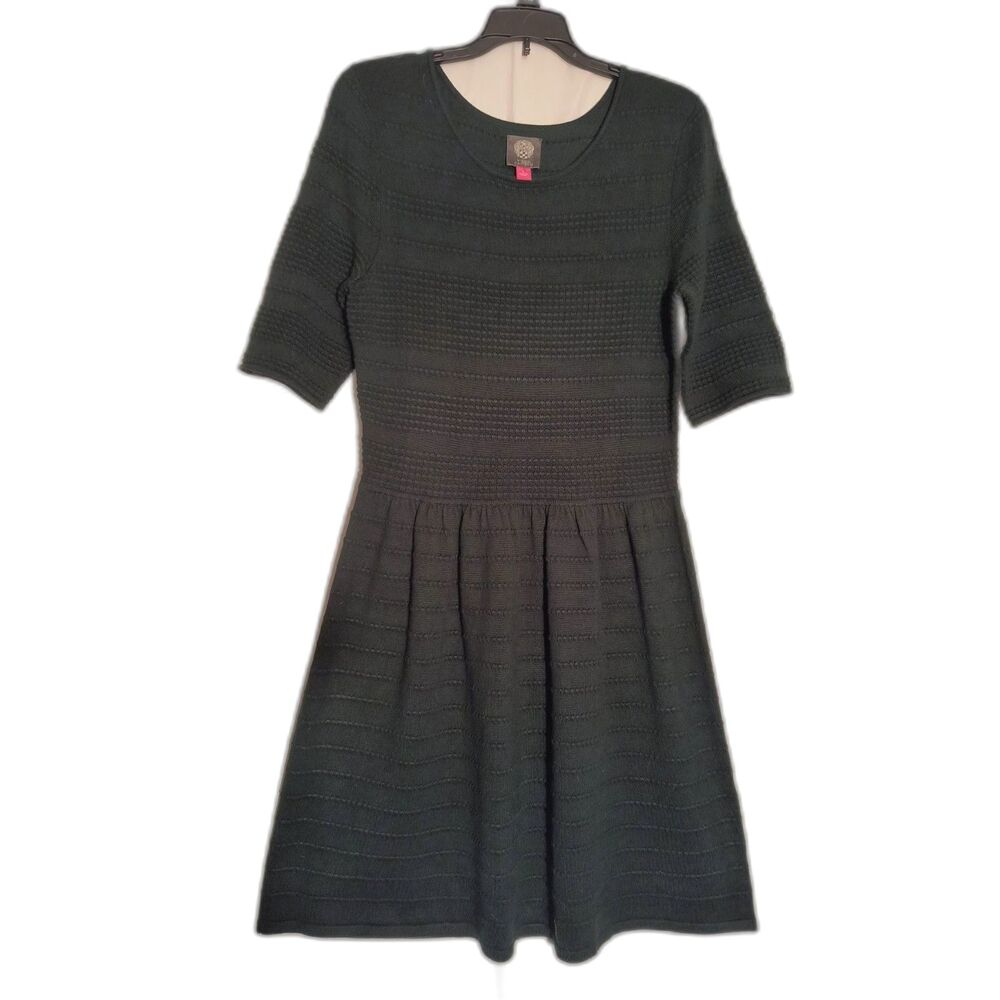 Vince Camuto Forest Green 3/4 Sleeve Dress Large NWOT | Coastal Evening Luxe